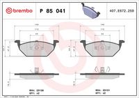 Колодки гальмівні передні BREMBO P85041