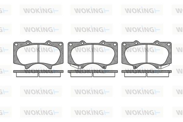 Set of brake linings, disc brake