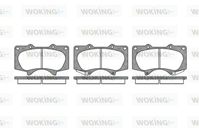 Set of brake linings, disc brake