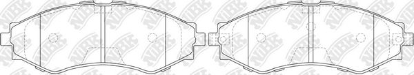 Set of brake linings, disc brake