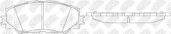 Set of brake linings, disc brake