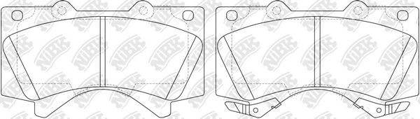 Set of brake linings, disc brake