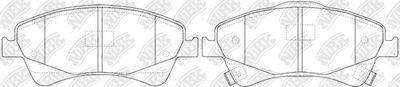 Set of brake linings, disc brake