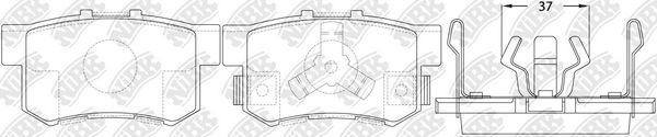 Set of brake linings, disc brake