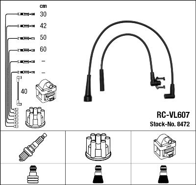 A set of high voltage wires