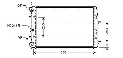 Radiator, engine cooling system