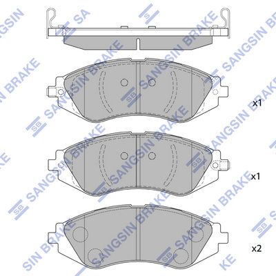 Set of brake linings, disc brake