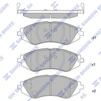 Set of brake linings, disc brake