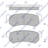 Set of brake linings, disc brake