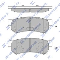 Set of brake linings, disc brake