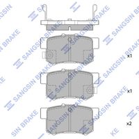 Set of brake linings, disc brake