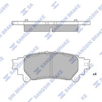 Set of brake linings, disc brake