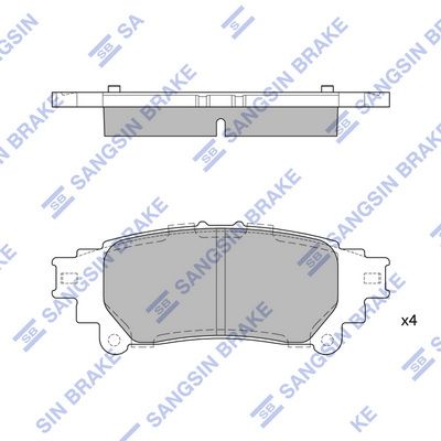 Set of brake linings, disc brake