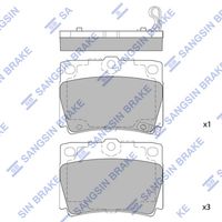 Set of brake linings, disc brake