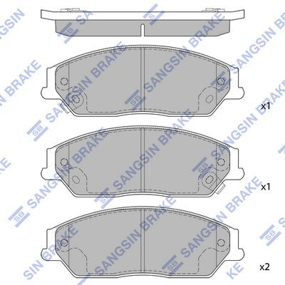 Set of brake linings, disc brake