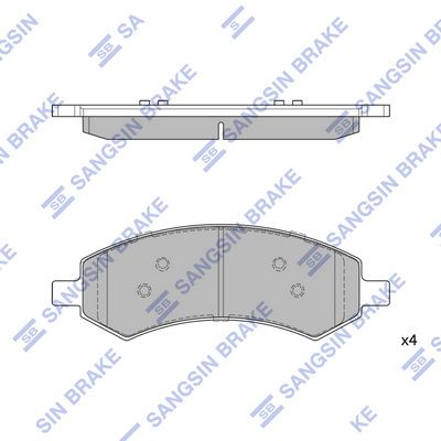 Set of brake linings, disc brake