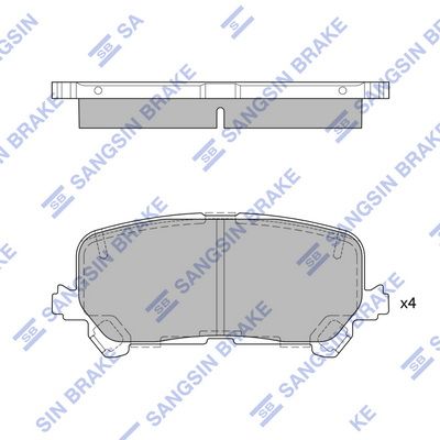 Set of brake linings, disc brake