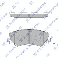 Set of brake linings, disc brake