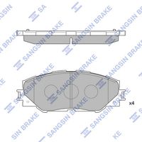 Set of brake linings, disc brake