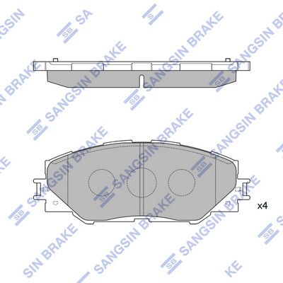 Set of brake linings, disc brake