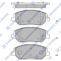 Set of brake linings, disc brake