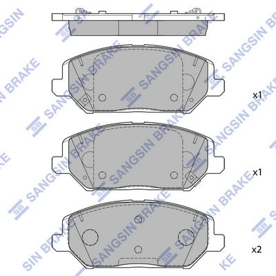 Set of brake linings, disc brake