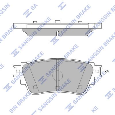 Set of brake linings, disc brake